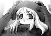 Y así, Asahina-san ganó lo que seguramente sería otro pedazo de basura. Lo más probable era que su premio fuera un trozo de tela con la palabra "insignia" escrita con marcador.