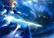 Lancer starts speaking with Saber, a killing intent flowing into the tip of both of his spears, only his gaze keeping its freshness. "Anyhow, I give you credit. Coming so far without a sweat, you're one heck of a woman."