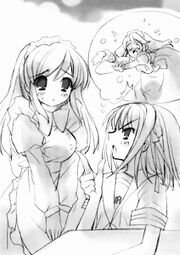 Haruhi: "Quando você carrega o chá, você tem de tropeçar e espirrar o chá pelo menos uma vez a cada três vezes! Você não está agindo nem um pouco como uma empregada desastrada!"