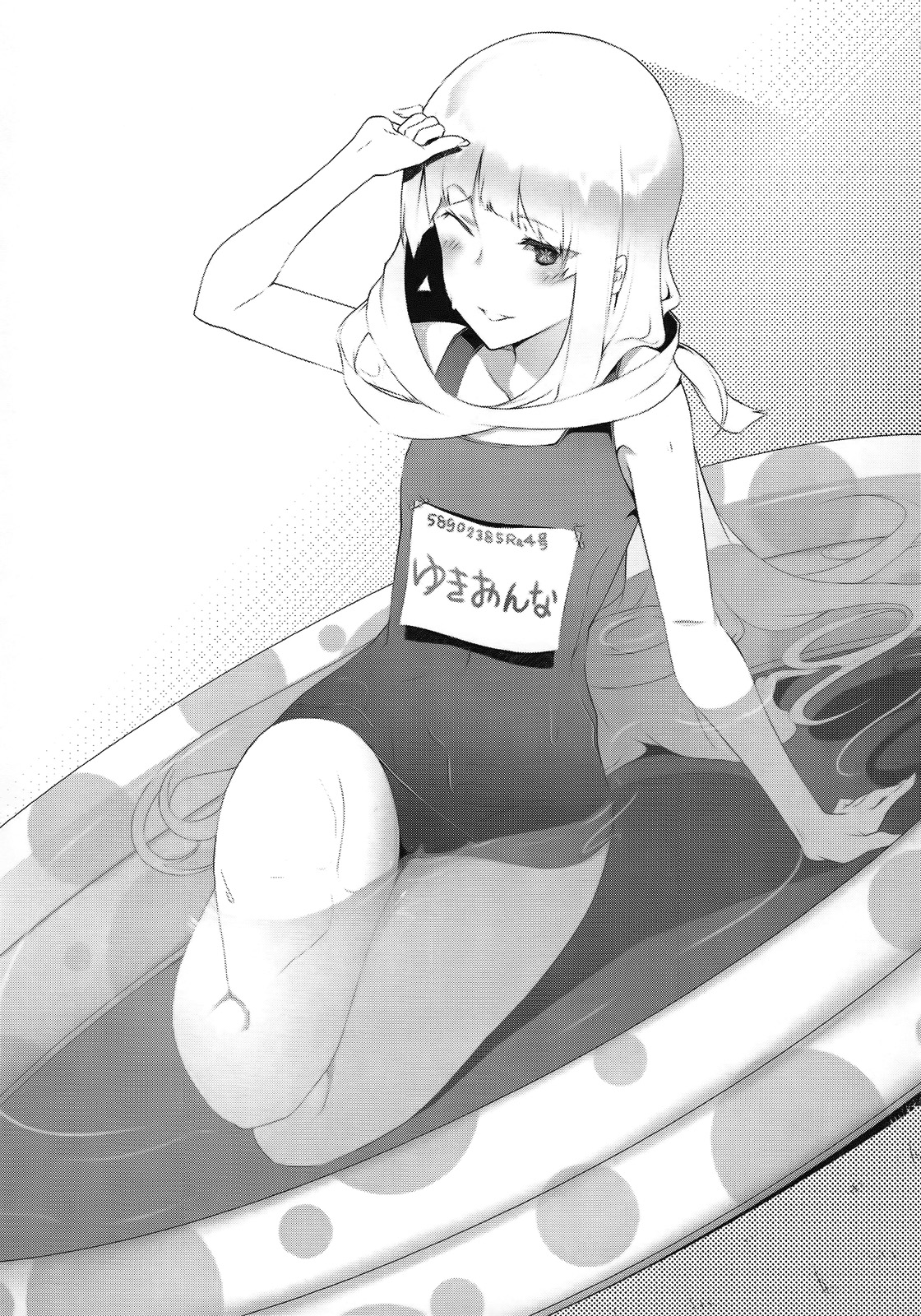 Cute anime girl covered in sweat in sportswear and visor. Generated ai.  ilustração do Stock